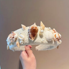Seaside Holiday Shell Hair Hoop Sponge Headband Thicken Hair Band