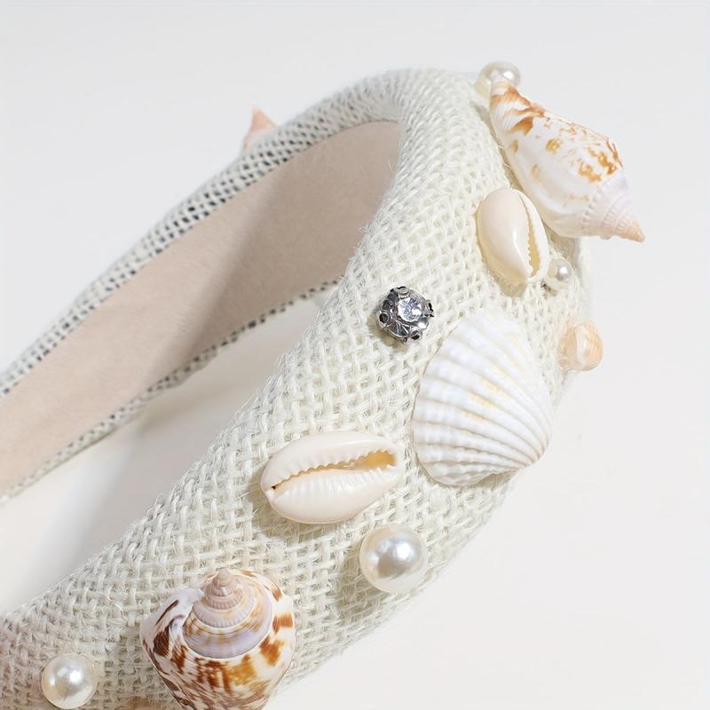 Seaside Holiday Shell Hair Hoop Sponge Headband Thicken Hair Band