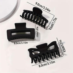 3pcs Hollow Hair Claw Nonslip Ponytail Holder