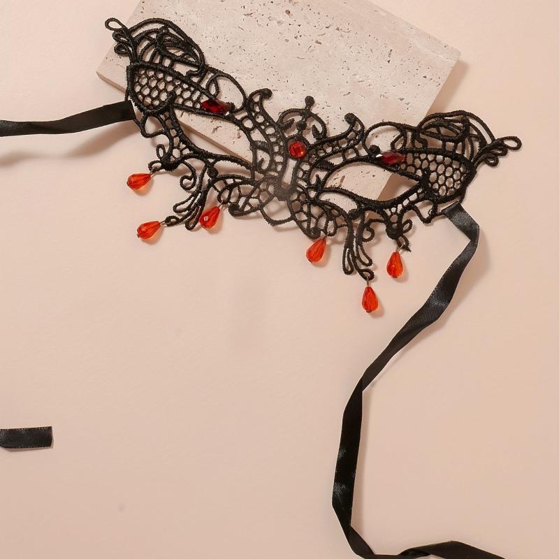 Lace Tassel Water Drop Pendant Prom Mask for Halloween Party