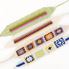 Boho Style Knitted Headband Flower Crochet Hair Band