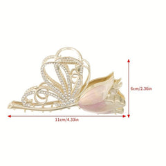 Tulip Alloy Hair Clip Rhinestone Shark Claw Hair Accessories