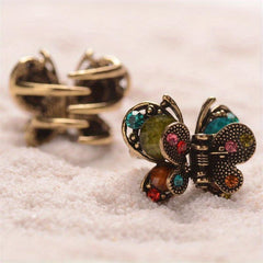 Vintage Rhinestone Hair Clip, Butterfly Shape, Small Claw Clip for Women