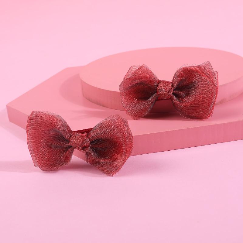 2pcs Mesh Collar Knot Hair Hairpins Geometric Flower Headwear
