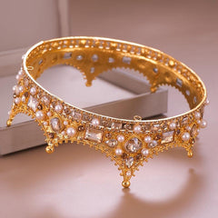 Vintage Crowns Women Birthday Princess Queen Tiara Topper Baroque Hair Accessori