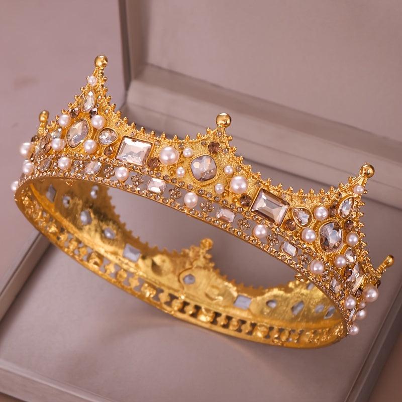 Vintage Crowns Women Birthday Princess Queen Tiara Topper Baroque Hair Accessori