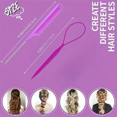 1000pcs Colorful Hair Elastics Set with Hair Loop Styling Tool