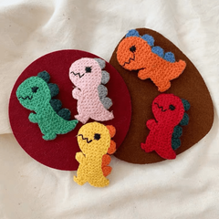 Dinosaur Hair Clip Knitted Hairpin for Girls Women Toddler