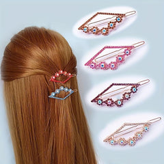 6pcs Rhinestone Hair Clip Alloy Hair Barrette Women Girls Hair Accessories