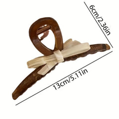 Vintage Bowknot Acrylic Hair Claw Ponytail Holder Hair Accessories