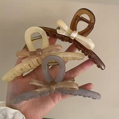 Vintage Bowknot Acrylic Hair Claw Ponytail Holder Hair Accessories