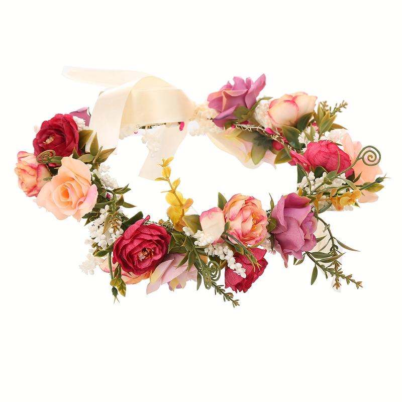 Wedding Wreath Flower Garland Hair Band For Women Bridal Accessory