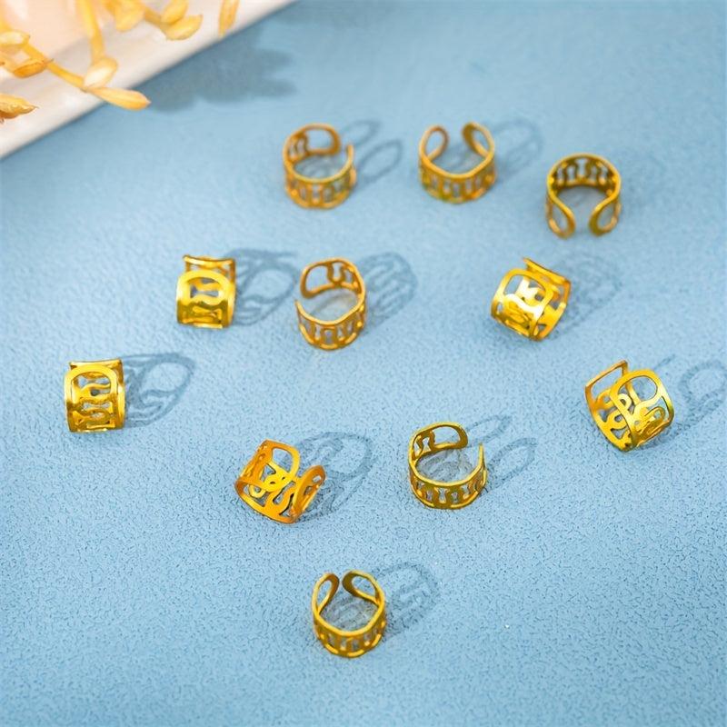 10pcs Golden Hair Beads Hippie Style Hair Accessories