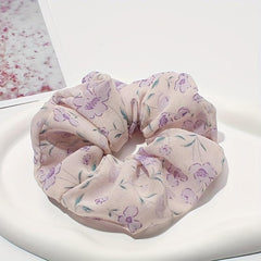Large Floral Print Scrunchie Hair Tie Hair Rope Retro Hair Accessories