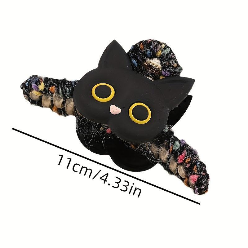 Sweet Animal Claw Clip For Girls - Tweed Shark Claw Hair Clip