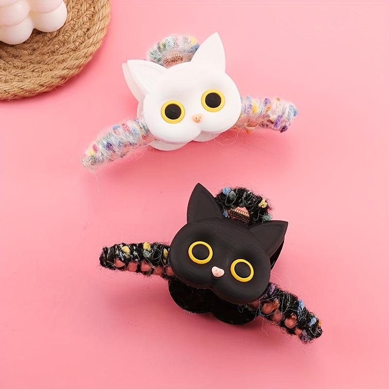 Sweet Animal Claw Clip For Girls - Tweed Shark Claw Hair Clip