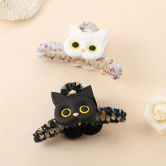 Sweet Animal Claw Clip For Girls - Tweed Shark Claw Hair Clip