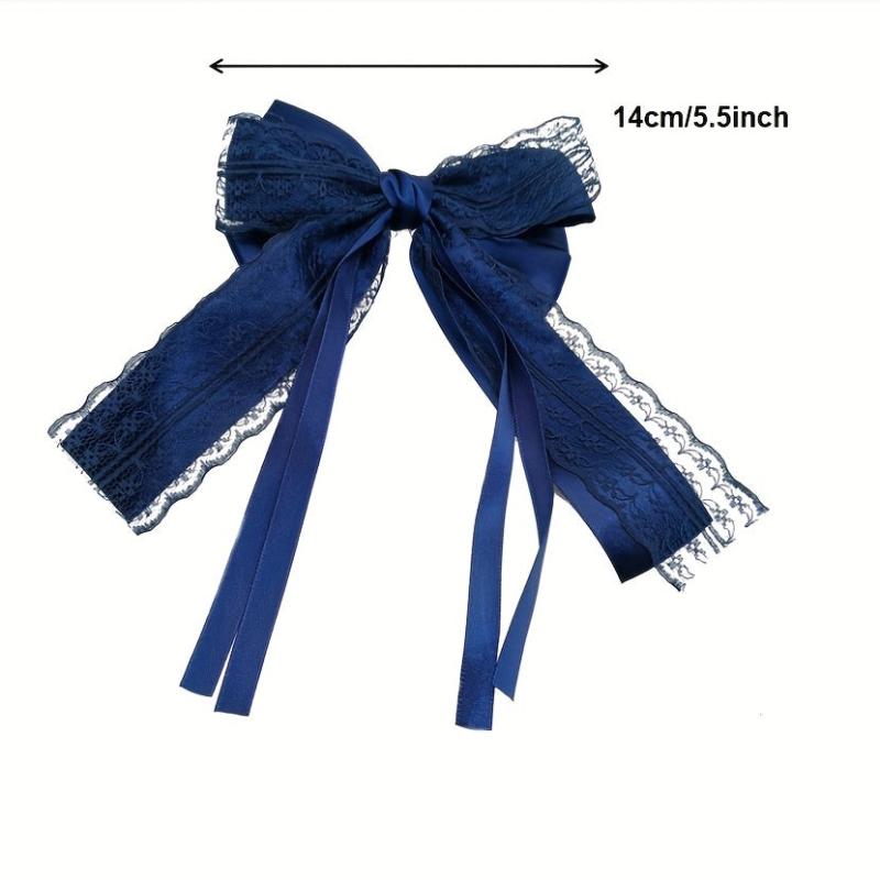 Lace Bow Hair Clips Scarf Barrette Non Slip Hair Decoration Costume Accessory