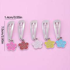 5pcs Flower Pendant Hair Clip Non Slip Hair Slides