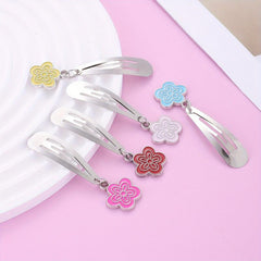 5pcs Flower Pendant Hair Clip Non Slip Hair Slides