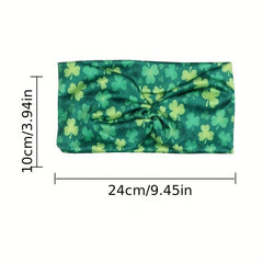 St Patrick's Green Shamrock Pattern Headband Holiday Celebration Gift