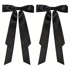 2pcs Bow Hair Scarf Clip Ribbon French Barrette Non Slip Hair Clip