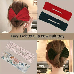 Floral Hair Band Bun Holder Bow Knot Hair Accessory
