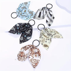 5pcs Boho Style Hair Tie Bow Streamer Hair Accessories