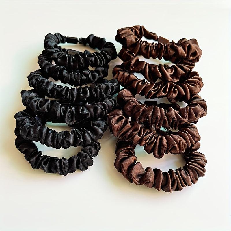 48pcs Silky Scrunchies Hair Tie Elastic Ponytail Holder Hair Accessories