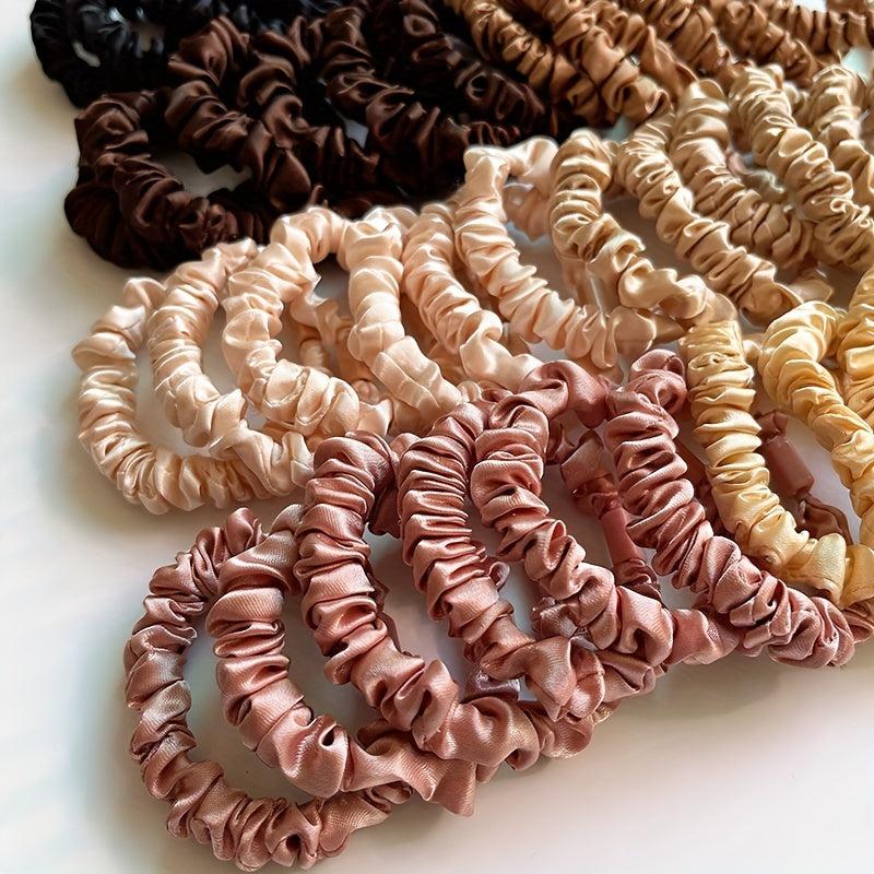48pcs Silky Scrunchies Hair Tie Elastic Ponytail Holder Hair Accessories