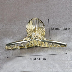 Metal Hair Claw with Faux Pearl Shark Claw Hair Accessories