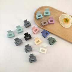 8pcs Small Solid Hair Claw Rectangle Hair Claw for Women Girls