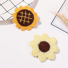 2pcs Baby Girls Sunflower Snap Clip Knitted Hair Clip for Toddlers