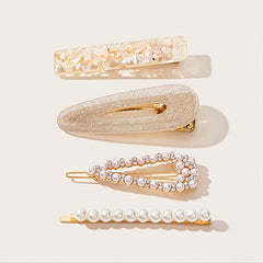 Pearl Zircon Sparkling Hair Clip Set
