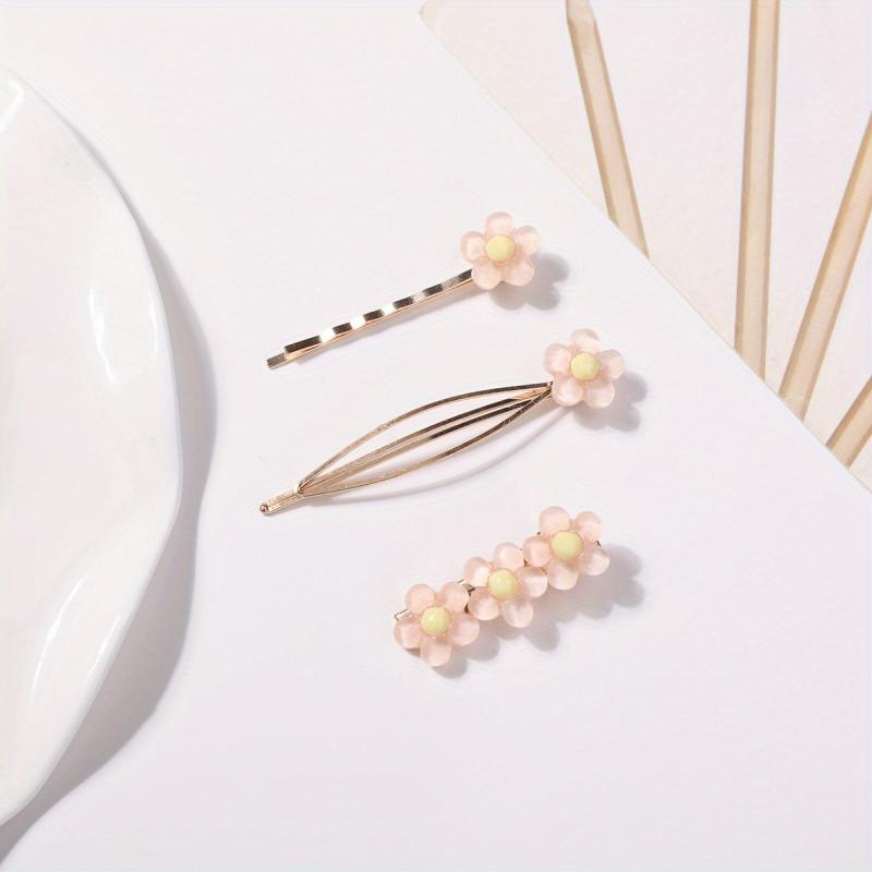 3pcs Flower Hair Clip Bobby Pin Side Clip Bangs Clip Floral Hair Accessories