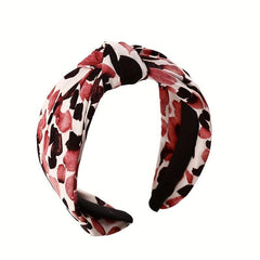 Colorful Leopard Pattern Headband Wide Cross Knotted Hair Band