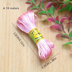 18m 708inch Chinese Knot Rope Line 7 Handwoven Rope Red String Bracelet