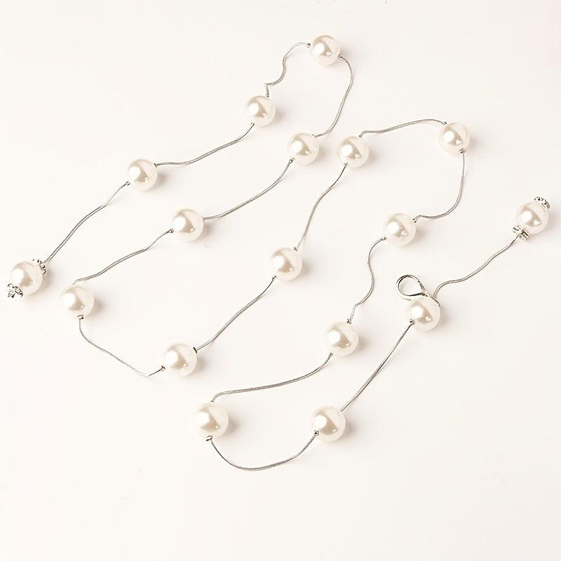 Faux Pearl Bridal Belt Wedding Dress Waist Chain Sash Belt