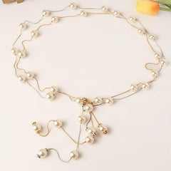 Faux Pearl Bridal Belt Wedding Dress Waist Chain Sash Belt