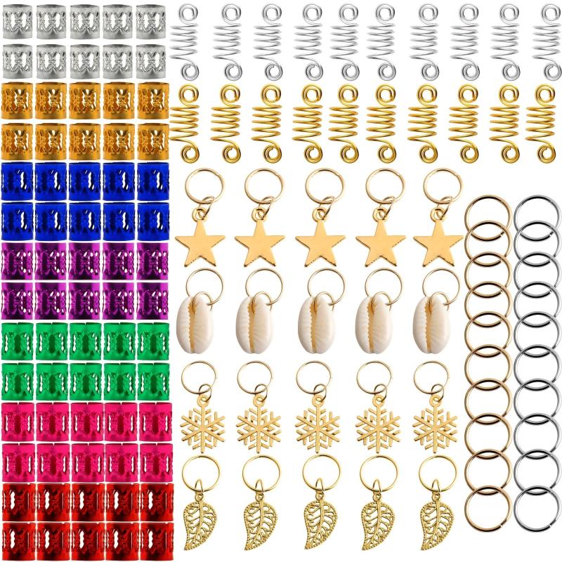 Copper Hair Dreadlocks Cuffs and Charms - Hair Accessory