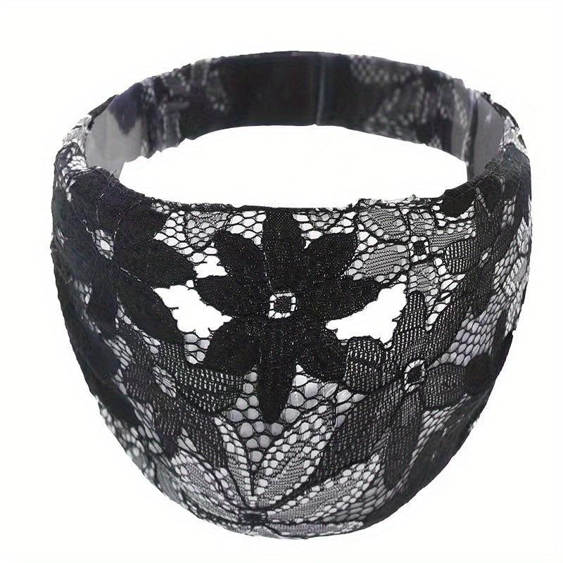 Floral Lace Headband Wide Brim Sports Turban Hair Band
