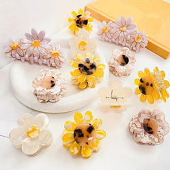 Acrylic Flower Hair Claw Sunflower Shaped Hair Claw for Girls
