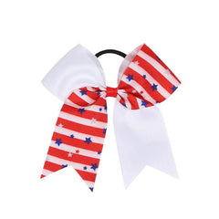 American Flag Hair Tie Ribbon Bow Hair Rope Ponytail Holder Hair Accessory