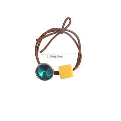 Hair Rope Candy Square Hair Ring Rhinestone Women's Rubber Band