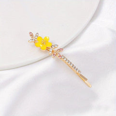 Rhinestone Flower Hair Clip Bobby Pin for Women