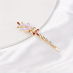 Rhinestone Flower Hair Clip Bobby Pin for Women