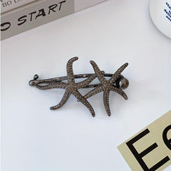 Starfish Rhinestone Hair Clip Set Faux Pearl Hair Accessories