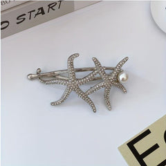 Starfish Rhinestone Hair Clip Set Faux Pearl Hair Accessories
