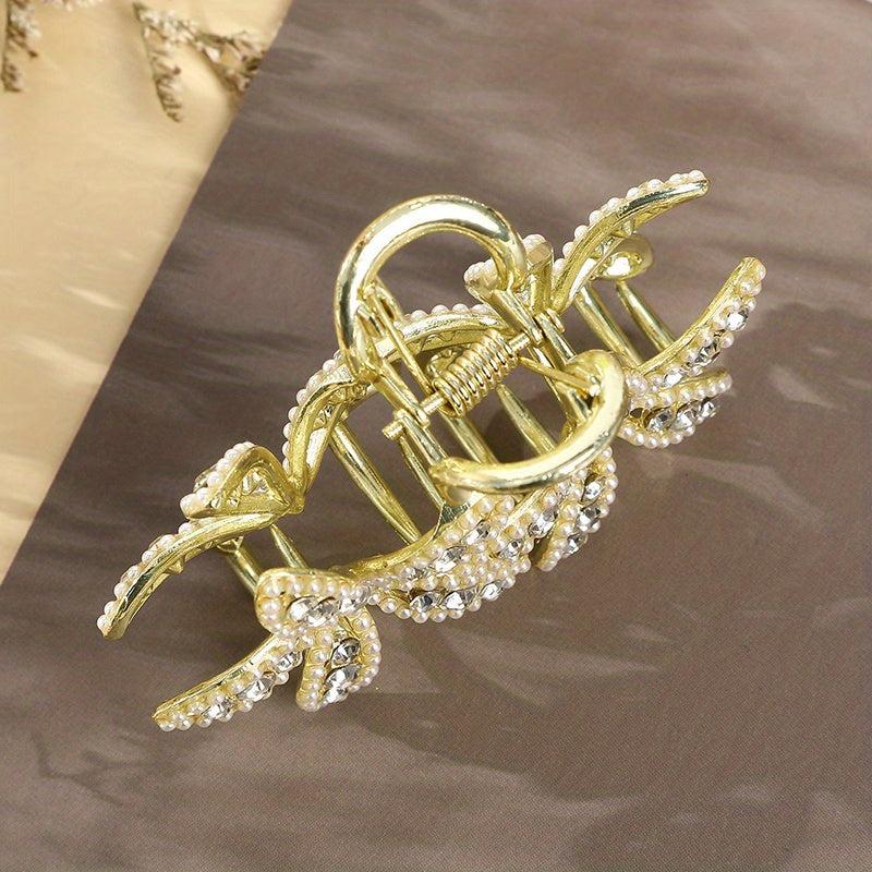 Faux Pearl Rhinestone Hair Claw Jewelry Hair Accessory For Women