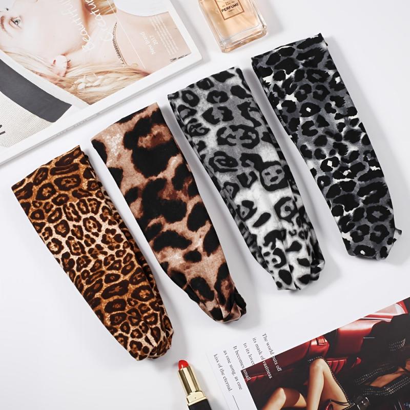 Leopard Print Knot Boho Headbands For Women Wide Sweatbands Hair Accessories